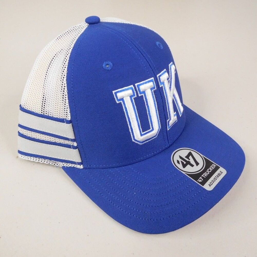 Kentucky Wildcats Hat 47 Trucker Blue Straight 8 Adjustable Snapback Cap UK Mens - Picture 3 of 10